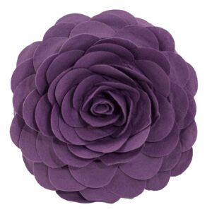 Fennco Styles Eva's Flower Garden Decorative Throw Pillow 16" Round - Violet Floral Accent Pillow for Home, Couch, Bed, Living Room, Holiday and Office Décor