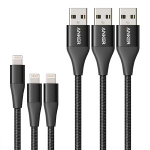 Anker Powerline+ II Lightning Cable 3-Pack (3 ft, 3 ft, 6 ft), MFi Certified for Flawless Compatibility with iPhone 11/11 Pro / 11 Pro Max/Xs/XS Max/XR/X / 8/8 Plus / 7 and More (Black)