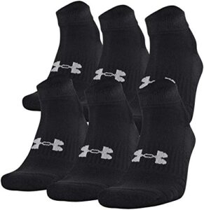 under armour adult training cotton low cut socks, multipairs , black (6-pairs) , large