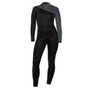 bare 5mm women's elate full wetsuit | comfortable high stretch neoprene material | long sleeve | great for all watersports, scuba diving and snorkeling | grey 06