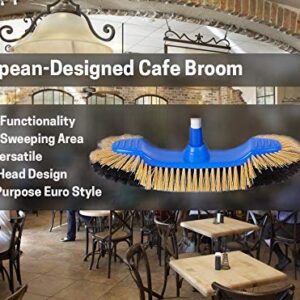 Euro Café Broom - European-Style Sweeper for Hardwood Floors, Linoleum and Vinyl, Ideal for Home, Kitchen, and Office