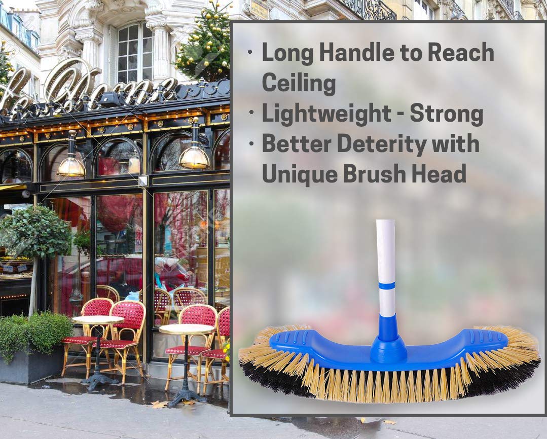 Euro Café Broom - European-Style Sweeper for Hardwood Floors, Linoleum and Vinyl, Ideal for Home, Kitchen, and Office