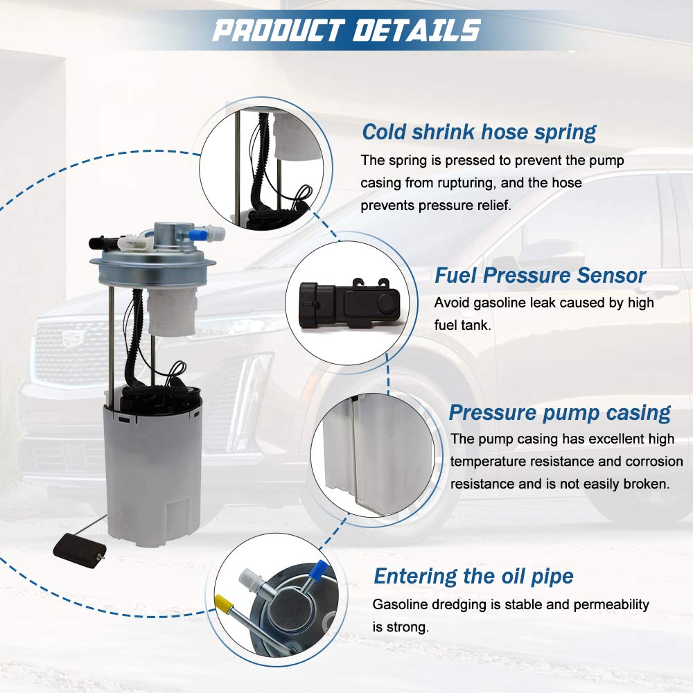 Electric Fuel Pump for 2006 2005 2004 Chevy Silverado 1500 Crew Cab 4.8L 5.3L GMC Sierra 1500 Replace E3684M