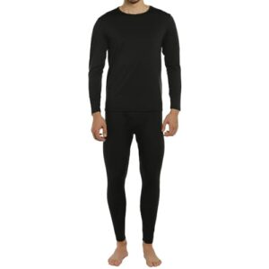 thermal underwear for men long johns thermals top bottom set base layer black l