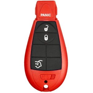 1 new red keyless entry 5 buttons remote start car key fob fobik shell / case iyzc01c m3n5wy783x for commander and grand cherokee - (no electronics or chip inside)