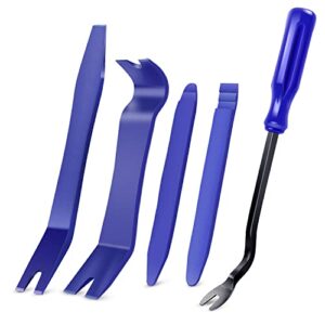 gooacc 5pcs auto trim removal tool kit no-scratch pry tool kit for car door clip panel & audio dashboard dismantle -5pcs