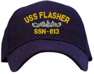 spiffy custom gifts uss flasher ssn-613 baseball cap navy