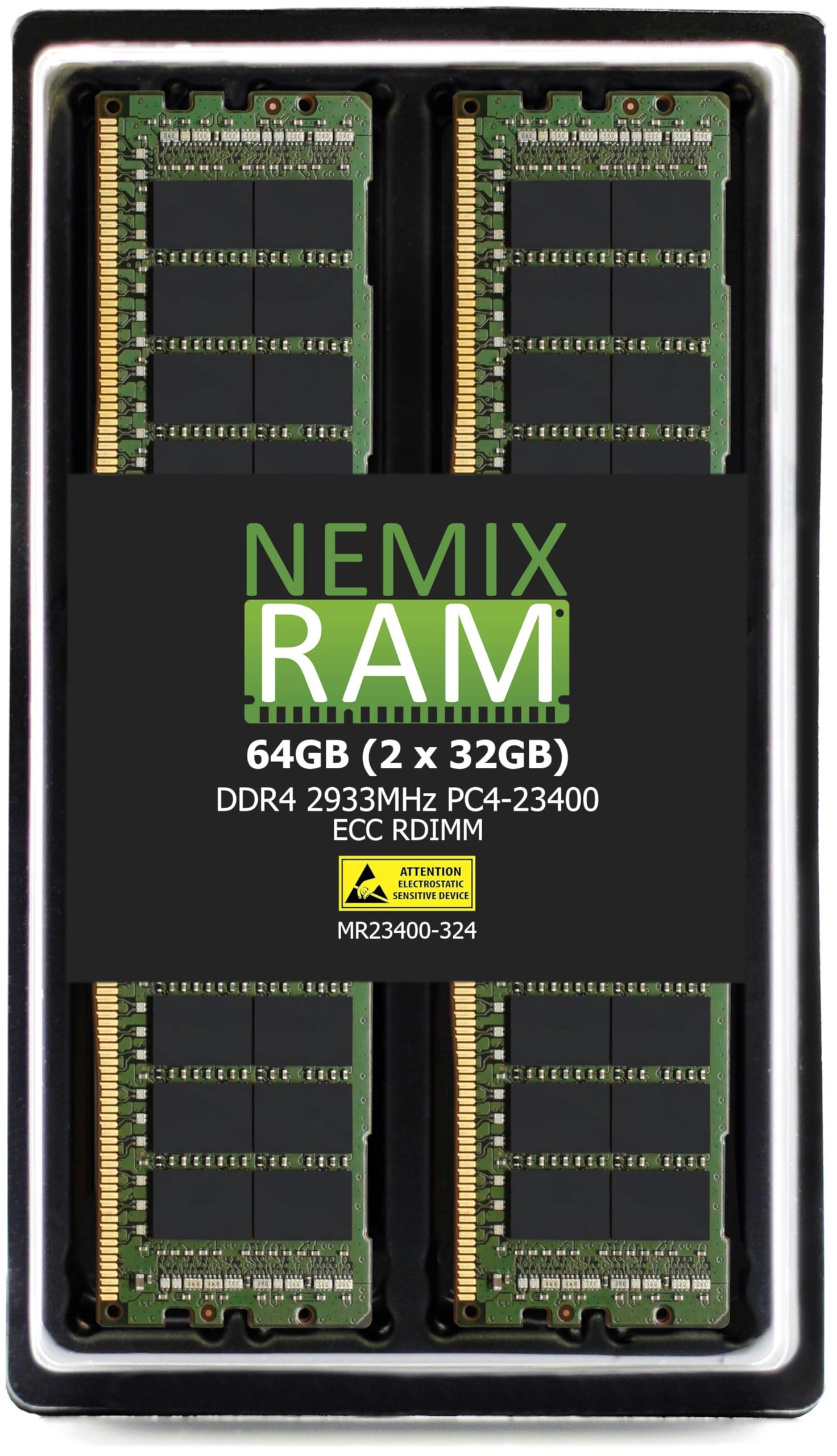 NEMIX RAM 64GB (2X32GB) DDR4 2933MHZ PC4-23400 2Rx4 1.2V ECC RDIMM Registered Server Memory KIT