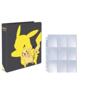 ultra pro pokemon 2019 pikachu 3-ring binder with 25 platinum 9-pocket pages