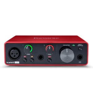 Focusrite Scarlett Solo 3rd Gen USB Audio Interface Bundle with Closed-Back Studio Monitor Headphones and 25-Feet XLR Cable (3 Items)