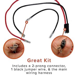 AlveyTech 24 Volt Battery Wiring Harness Kit - Insulated Battery Terminal Wire Harness with 2-Prong Connector, Replacement Batteries Parts for Schwinn, GT, IZIP, eZip & Mongoose Electric Scooters