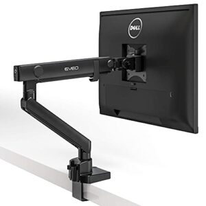 eveo premium single monitor mount - 17 to 32 inch single monitor arm desk mount, adjustable spring monitor stand, vesa monitor mount for computer monitor mount. full motion swivel monitor arms mount.