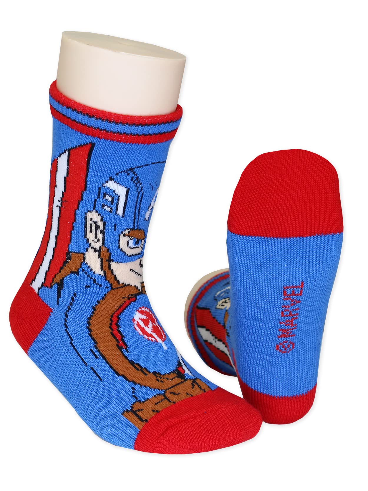 Super Hero Adventures Boys Toddler 6 pack Crew Socks (5-7 yrs, Avengers Multi)