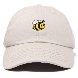 dalix bumble bee baseball cap dad hat embroidered womens girls in beige