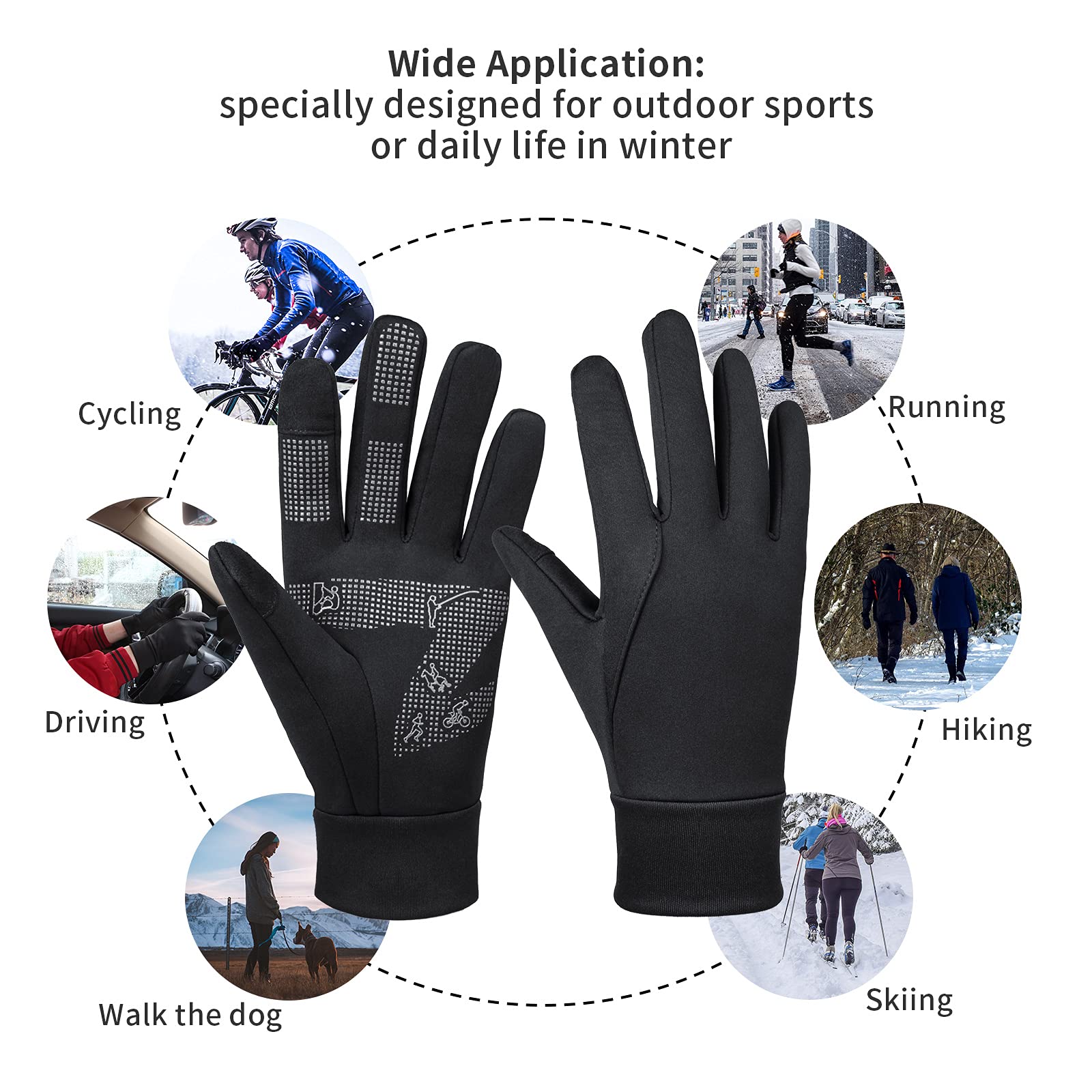 BESSTEVEN Winter Gloves Men Women: Thermal Touch Screen Gloves Cold Weather Warm Sports Gloves for Running Cycling