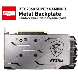 MSI Gaming GeForce RTX 2060 Super 8GB GDRR6 256-bit HDMI/DP G-SYNC Turing Architecture Overclocked Graphics Card (RTX 2060 Super Gaming X)