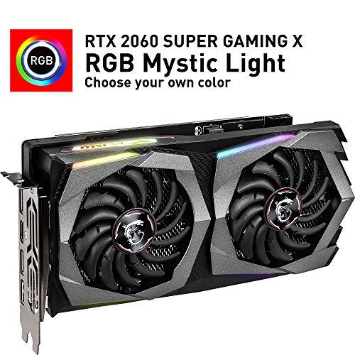 MSI Gaming GeForce RTX 2060 Super 8GB GDRR6 256-bit HDMI/DP G-SYNC Turing Architecture Overclocked Graphics Card (RTX 2060 Super Gaming X)