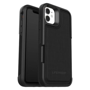 lifeproof flip series wallet case for iphone 11 - dark night (black/castlerock)