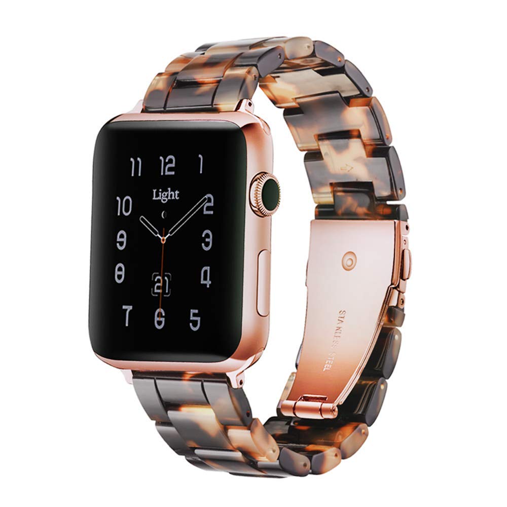 Light Compatible with Apple Watch Strap 41mm 40mm 38mm-Fashion Resin Apple Watch Series 9 Serie 8 Strap,Apple Watch Straps Women Men,Compatible with Apple Watch Serie 9 8 7 SE 6 5 4 3 2 1(41/40/38mm)