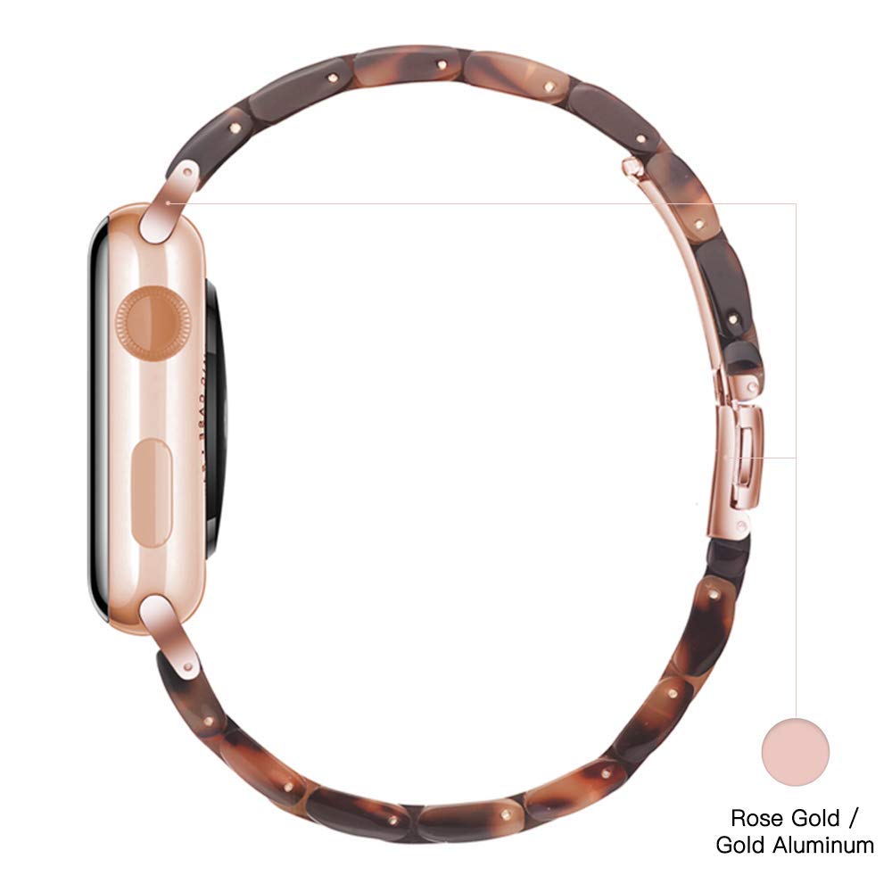 Light Compatible with Apple Watch Strap 41mm 40mm 38mm-Fashion Resin Apple Watch Series 9 Serie 8 Strap,Apple Watch Straps Women Men,Compatible with Apple Watch Serie 9 8 7 SE 6 5 4 3 2 1(41/40/38mm)