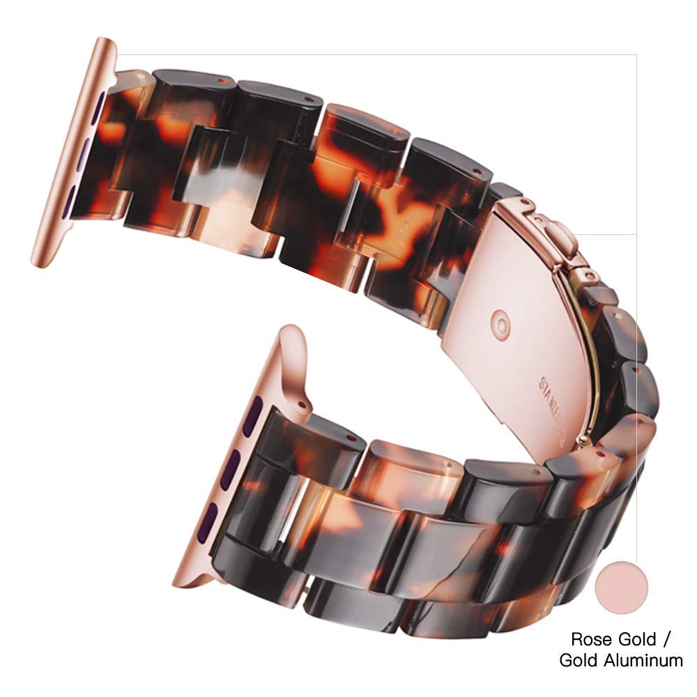 Light Compatible with Apple Watch Strap 41mm 40mm 38mm-Fashion Resin Apple Watch Series 9 Serie 8 Strap,Apple Watch Straps Women Men,Compatible with Apple Watch Serie 9 8 7 SE 6 5 4 3 2 1(41/40/38mm)