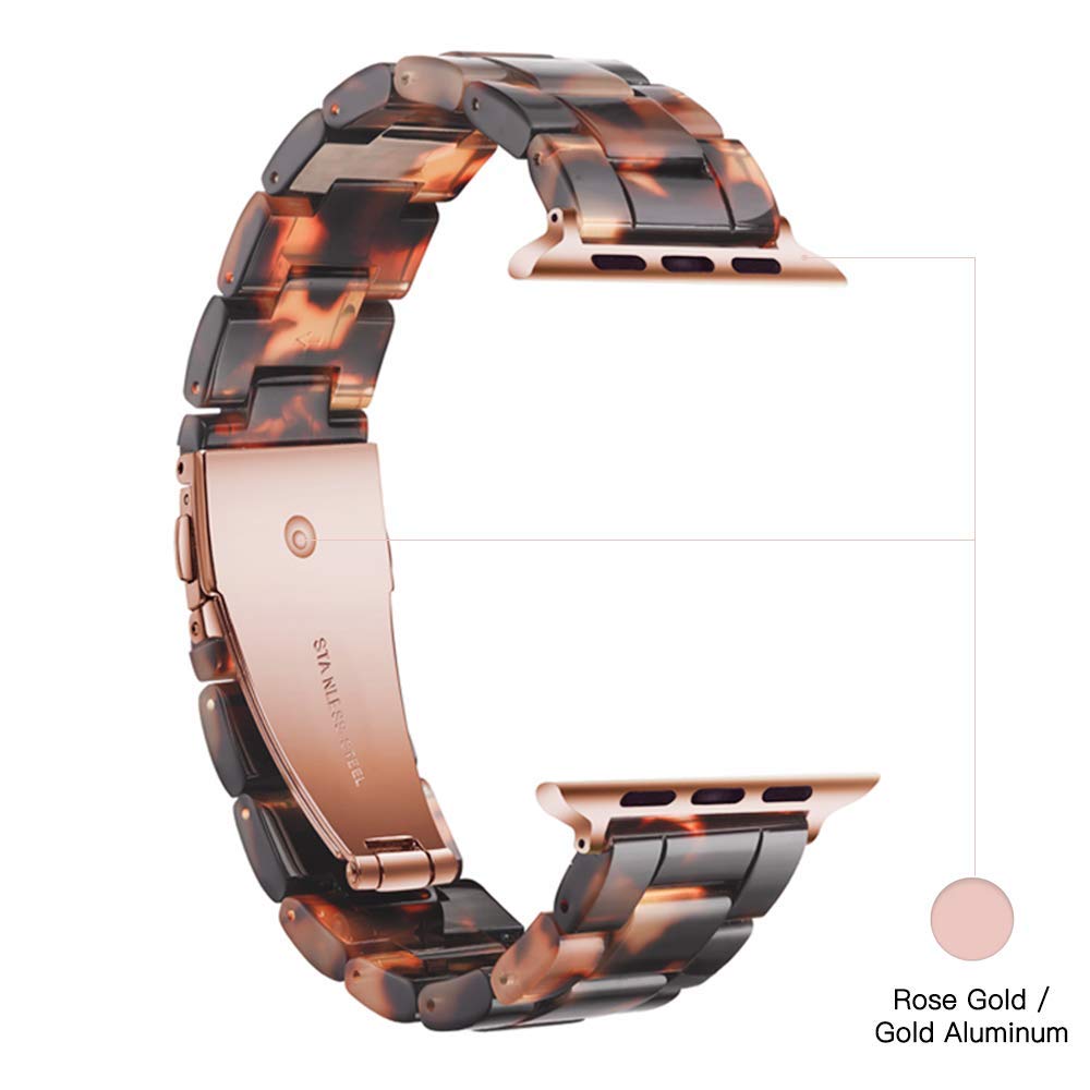 Light Compatible with Apple Watch Strap 41mm 40mm 38mm-Fashion Resin Apple Watch Series 9 Serie 8 Strap,Apple Watch Straps Women Men,Compatible with Apple Watch Serie 9 8 7 SE 6 5 4 3 2 1(41/40/38mm)