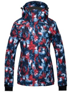 wantdo women's mountain waterproof ski jacket windproof winter warm snowboard jacket navy s