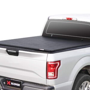 Xcover Soft Locking Roll Up Truck Bed Tonneau Cover, Compatible with 2004-2014 Ford F150, 2006-2014 Lincoln Mark LT Pickup 5.5 Ft Bed