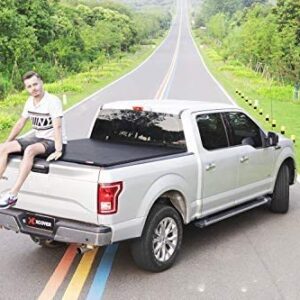 Xcover Soft Locking Roll Up Truck Bed Tonneau Cover, Compatible with 2004-2014 Ford F150, 2006-2014 Lincoln Mark LT Pickup 5.5 Ft Bed