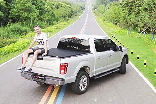 Xcover Soft Locking Roll Up Truck Bed Tonneau Cover, Compatible with 2004-2014 Ford F150, 2006-2014 Lincoln Mark LT Pickup 5.5 Ft Bed