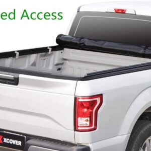 Xcover Soft Locking Roll Up Truck Bed Tonneau Cover, Compatible with 2004-2014 Ford F150, 2006-2014 Lincoln Mark LT Pickup 5.5 Ft Bed