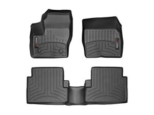 weathertech custom fit floorliners for ford escape - 1st & 2nd row (444591-449692), black