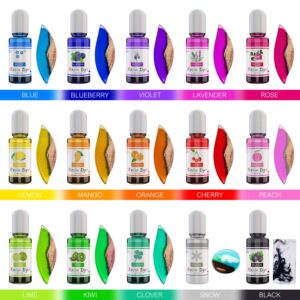 Epoxy Resin Pigment - 15 Color Liquid Epoxy Resin Dye - Highly Concentrated Epoxy Resin Colorant for Resin Coloring Art, DIY Jewelry Making Supplies - AB Resin Coloring for Paint, Crafts - 10ml Each