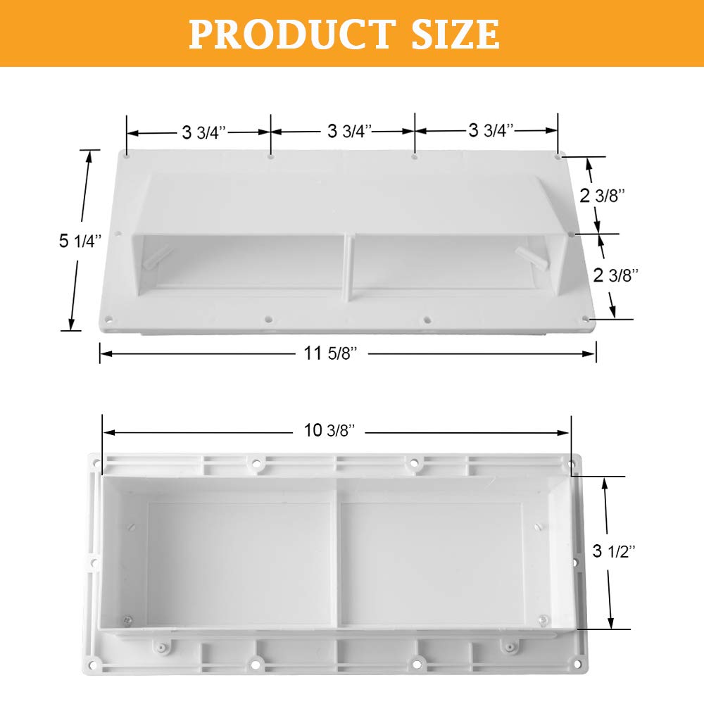 Gekufa RV Range Hood Vent Cover, RV Stove Vent Cover/RV Exhaust Vent Cover, White (Include 10 Pcs Screws)