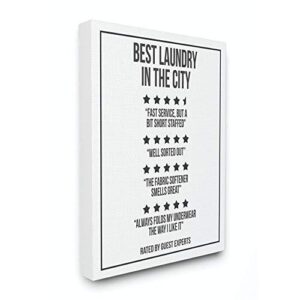 stupell industries five star laundry funny word black and white design canvas wall art, 16 x 20, multi-color