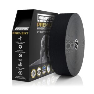 (135 feet) bulk kinesiology tape waterproof roll sports therapy support for knee, muscle, wrist, shoulder, back/original uncut premium therapeutic elastic & hypoallergenic cotton - (black)