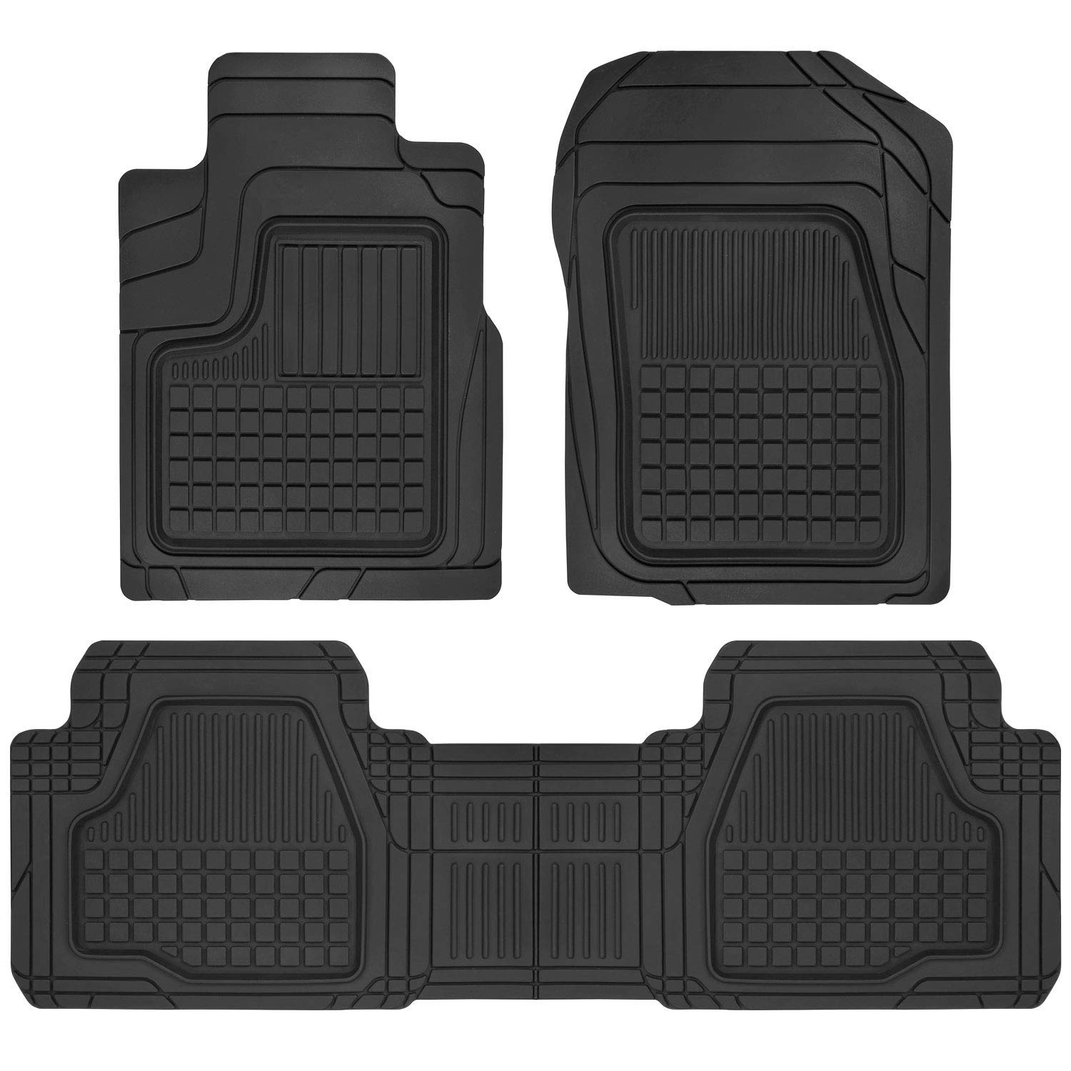 Motor Trend Custom Fit Premium Trim, All Weather Deep Dish Car Floor Mats for Ford Escape, Honda CR-V, Toyota RAV4, Black (MT-173)