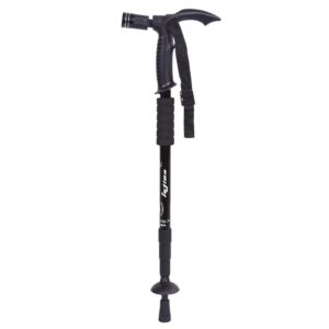 capus aluminum trekking poles t-handle anti-shock telescopic walking cane hiking sticks with led light (black)