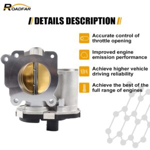 ROADFAR 3.0l Electric Throttle Body- Fit for Ford 500 Freestyle for Mercury Montego 2005 2006 2007 S20025(No Water Hose)