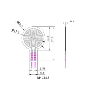 Flexible Thin Film Pressure Sensor,RP-C18.3-ST Flexible Thin Film Pressure Sensor Intelligent 20g-6kg