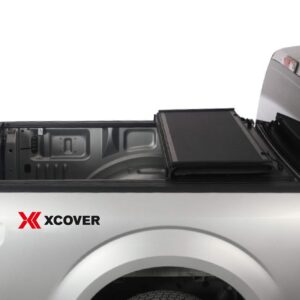 Xcover Low Profile Hard Folding Truck Bed Tonneau Cover, Compatible with 2015-2024 F150 Pickup 6.5 Ft Bed