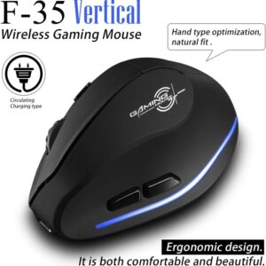 Zeerkeer Vertical Gaming Mouse Vertical Ergonomic Mouse with Adjustable DPI for Gamer/PC/Laptop/Desktop (Wireless)