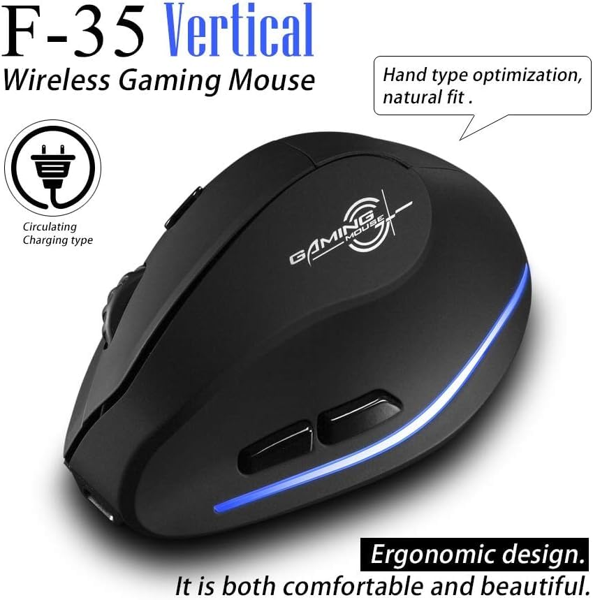 Zeerkeer Vertical Gaming Mouse Vertical Ergonomic Mouse with Adjustable DPI for Gamer/PC/Laptop/Desktop (Wireless)