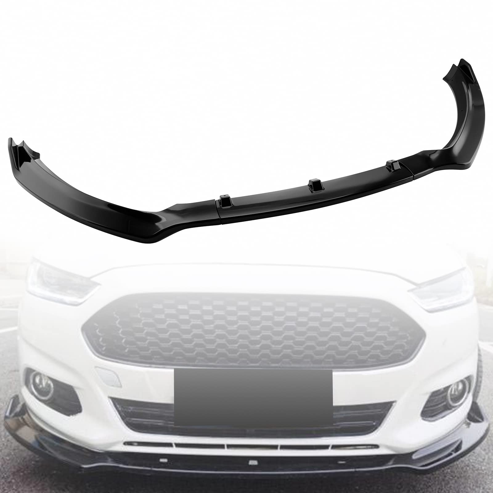 MotorFansClub 3pcs Front Bumper Lip Splitter Fit for Ford Fusion Mondeo 2013 2014 2015 2016 Trim Protection Splitter Spoiler, Black