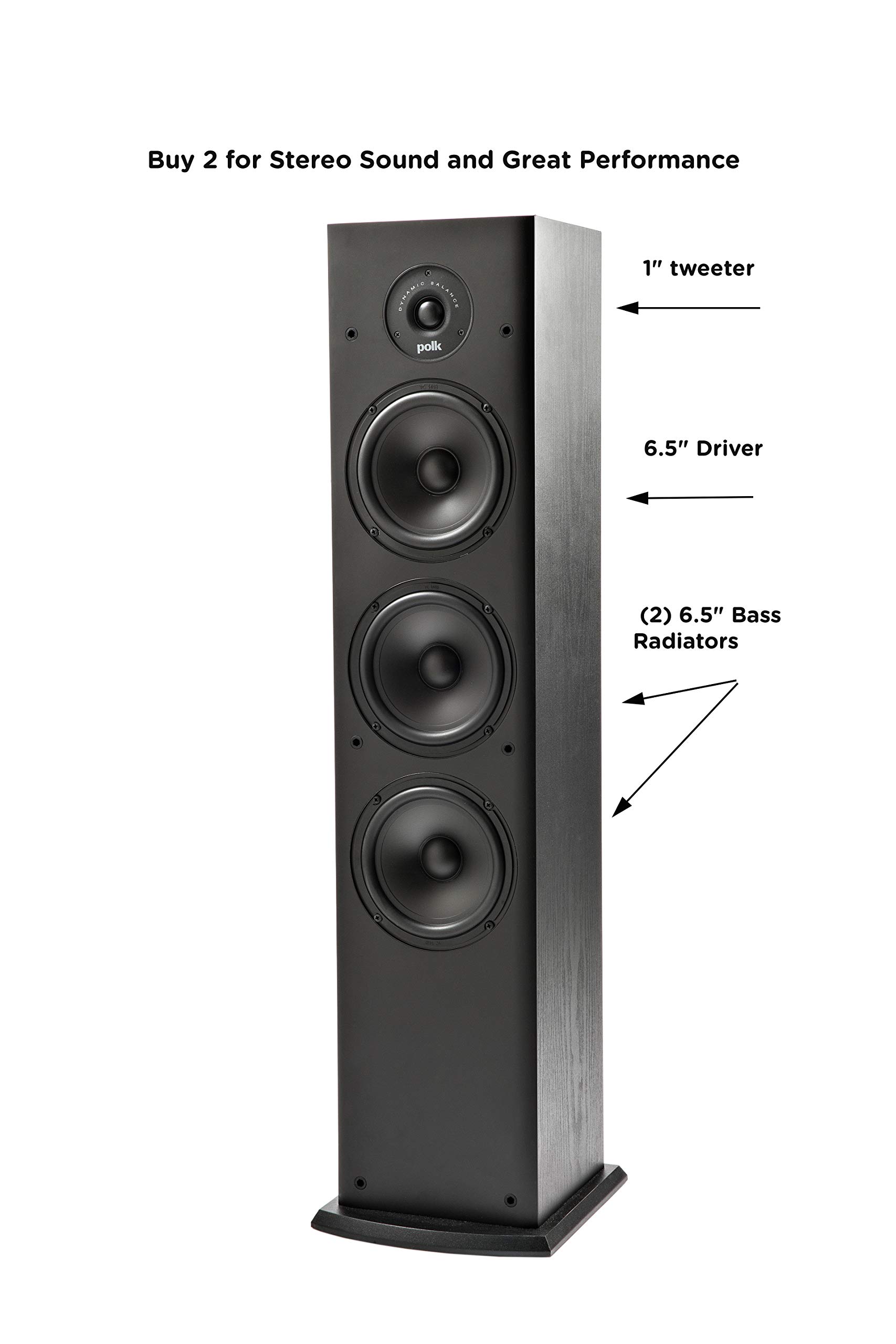 Polk Audio T Series 3.1 Channel Complete Home Theater System with Powered Subwoofer | One (1) T30 Center Channel, Two (2) T50 Tower Speakers | Wi-Fi, Alexa, HEOS Built-in