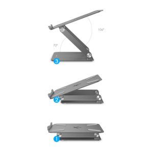 LENTION Laptop Notebook Stand Holder Adjustable Height Portable Stand Riser Compatible with MacBook Air Pro HP Dell XPS Lenovo All laptops 11-15.6" (L5,Gray)