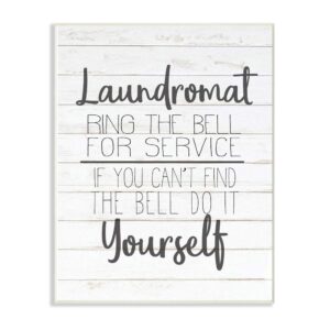 stupell industries laundromat funny word bathroom laundry black and white design signs and plaques, multi-color