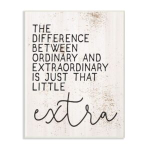 stupell industries little extra inspirational word textured design wall plaque, 10 x 15, multi-color