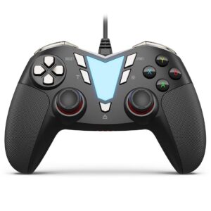 ifyoo pc steam game controller, one pro wired usb gaming gamepad joystick compatible with computer/laptop(windows 10/8/7/xp), android(phone/tablet/tv/box), ps3 - [black&silver]