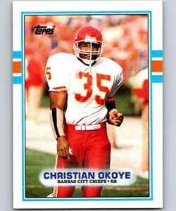 1989 topps #353 christian okoye chiefs nfl football card nm-mt